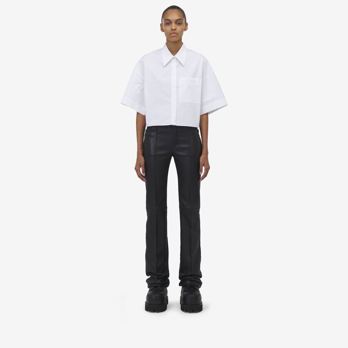 Alexander McQueen Women's Black Leather Trousers - 8 (Lambskin)